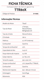 Compactador de Solo 76Kg - Impacto 13.7 kN - Novo Motor Toyama